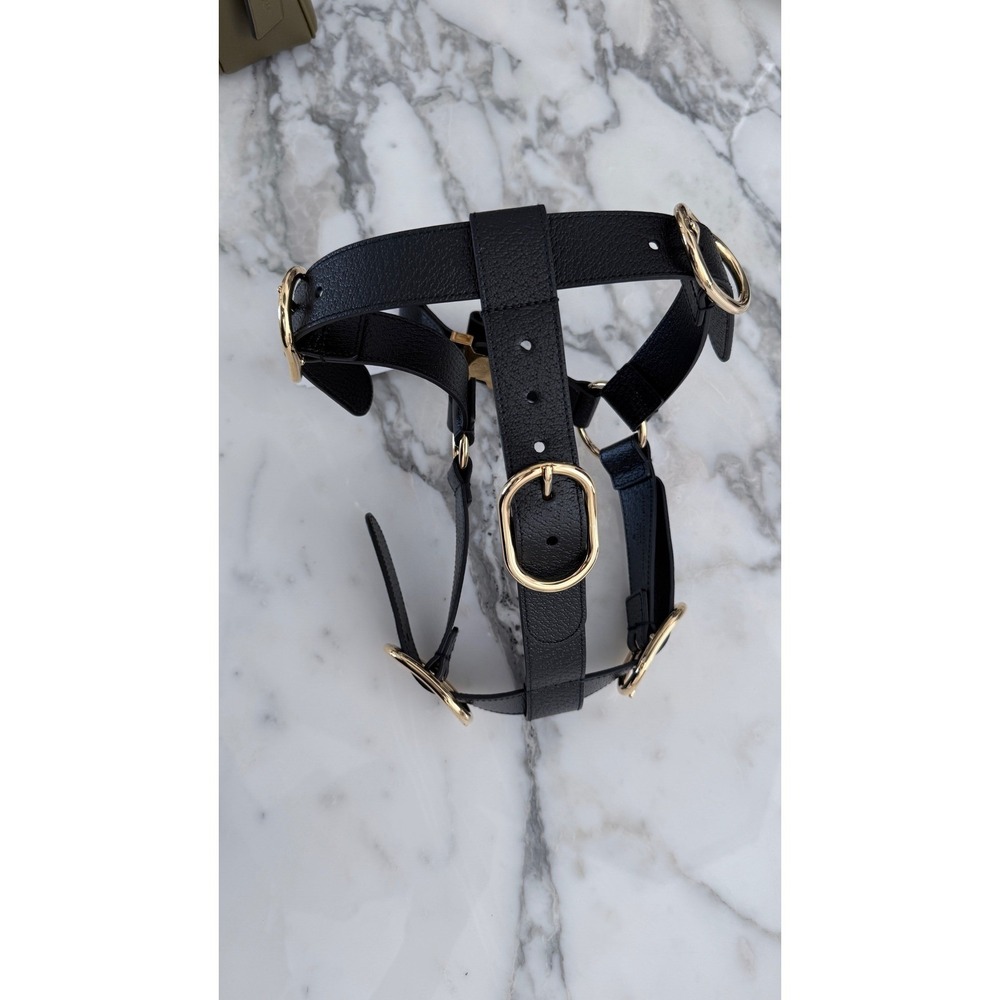 Gucci Black Demetra Dog Harness Gold Hardware‎ Large 695253 NEW - Picture 5 of 15